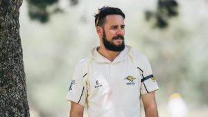 Ginninderra bowler Luke Ryan who's grandfather has recently passed away. The team wore black armbands to remember him in ...