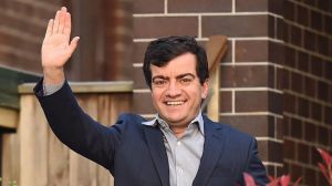 Senator Sam Dastyari leaves his home in Russell Lea, Sydney on Wednesday morning.