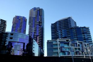 Apartment blocks at the Docklands precinct. Docklands is being developed, mostly by private sector investment, with ...