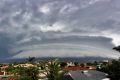 Queensland storm: The super cell storm looms over Sinnamon Parkl.