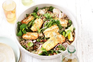 Quick haloumi and grain salad