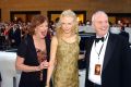 Close-knit: Nicole Kidman, centre, with her mother Janelle and father Antony, who died in 2014.