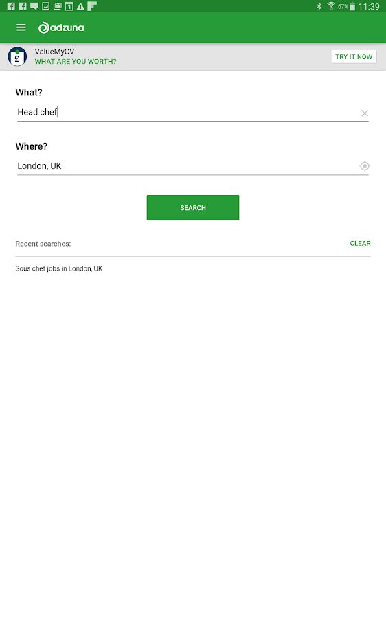    Adzuna Job Search- screenshot  