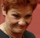 Senator Pauline Hanson during the committee stage of the ABCC bill in the Senate at Parliament House in Canberra on ...