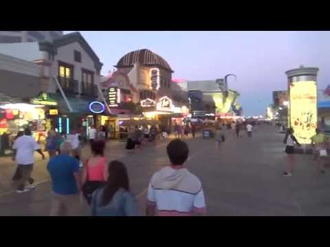 ATLANTIC CITY BEACH AND BOARDWALK SCENE - NJ New Jersey Shore Ocean View Travel Tour Guide