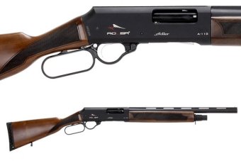 A promotional shot of the Adler A110 lever-action shotgun