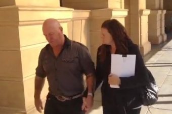 Kenneth Laurence Pillar and his girlfriend Belinda Thornton outside court.