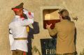 Cuban President Raul Castro places the ashes of his older brother Fidel Castro into a niche in his tomb at the Santa ...