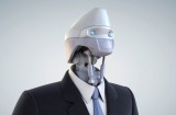 Robot dressed in a business suit Businessman robot suit worker