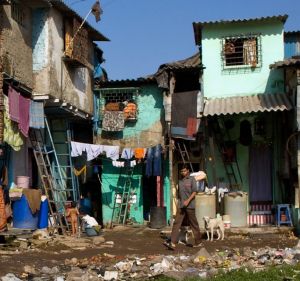 Tough life: The Dharavi slum.