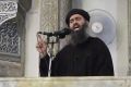 Islamic State leader and "caliph" Abu Bakr al-Baghdadi addresses inhabitants of Mosul in 2014, shortly after the group's ...