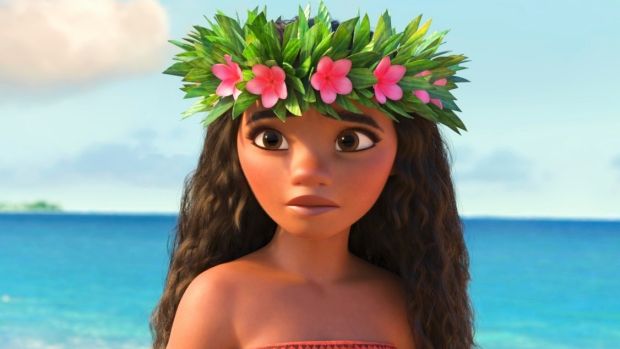 This image released by Disney shows Moana, voiced by Auli'i Cravalho, in a scene from the animated film, "Moana." ...