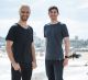 Portrait of (from left) Fred Schebesta, co founder of finder.com and Wayne Perry, digital design lead on Bondi Beach. ...
