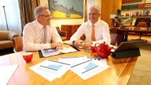 They were smiling in May but now Scott Morrison and Malcolm Turnbull's budget forecasts look shaky.