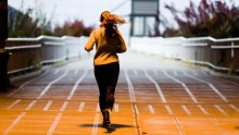 Woman running from behind