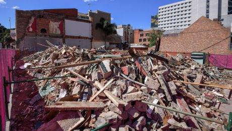 Carlton's Corkman Irish Pub after its illegal demolition in October. 