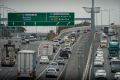 Outbound traffic on the Tullamarine Freeway. 