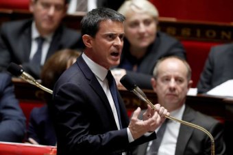 French Prime Minister Manuel Valls speaks in Paris.