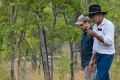 The Australian Conservation Foundation's Andrew Picone (left) with Olkola elder Michael Ross.