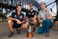 Clean fight: Craig Lowndes with Shane van Gisbergen and Jamie Whincup who are battling for the Supercars title at the ...