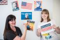 Alison Sainsbury and her daughter Katie are hoping to celebrate a presidential victory for Hillary Clinton. 