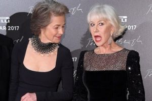 THE GOOD: And here’s Helen Mirren managing to make a dress that employs two tones of sequins and a LOT of velvet look ...