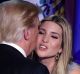 President-elect Donald Trump kisses his daughter Ivanka Trump after giving his acceptance speech during his election ...