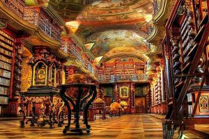 The baroque hall at the national library of the Czech Republic. Photo: Earth Porm