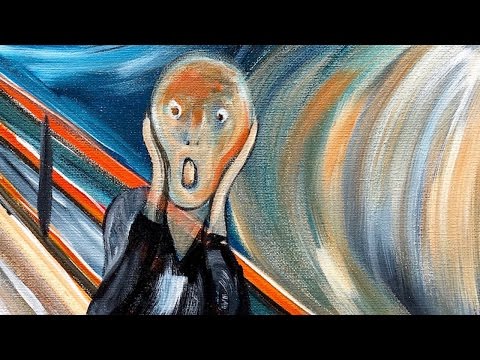 How to paint THE SCREAM by EVARD MUNCH BEGINNER Acrylic tutorial