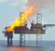 A handout photograph shows a well head platform on fire in the Montara oil field on  November 2, 2009. 