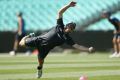 Kane Williamson fields at the SCG on Saturday.