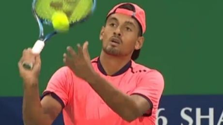 Not a good look: Nick Kyrgios agreed to a "plan of care" after his bizarre performance in Shanghai.