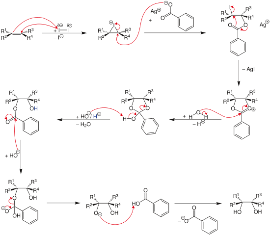 Prevost-Woodward-Reaktionsmechanismus 1.svg