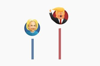 Illustration of Donald Trump and Hillary Clinton