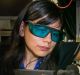 Rocio Camacho-Morales, a PhD candidate at the Australian National University.?Here she adjusts the laser equipment in ...