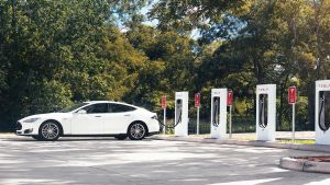Tesla Supercharger stations.