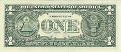 US one dollar bill, reverse, series 2009.jpg