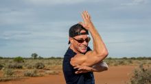 Jean-Claude Van Damme squares up in desert outside Broken Hill.