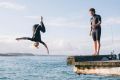 Jumping off the old Bawley Point gantry was not encouraged but it seemed everyone did it. This photo was taken before a ...