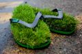 No need to keep your Kusa flip flops watered and mown, the grass is fake (but feels very real!)