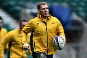 Follow the leader: David Pocock leads the way during the Wallabies captain's run at Twickenham.