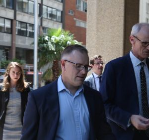 Woolworths chief legal officer Richard Dammery arriving at the Federal Court.