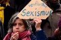 A flashmob gather in front of Hauptbahnhof main railway station to protest against the New Year's Eve sex attacks in ...