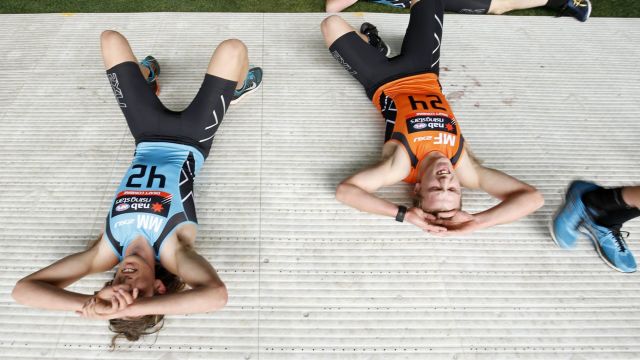 New Essendon teammates Kobe Mutch and Joshua Begley at the draft combine.