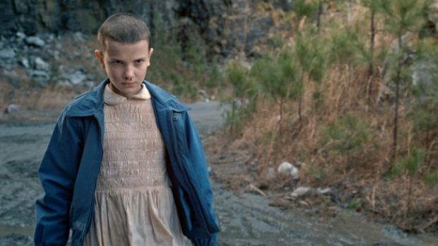 Millie Bobby Brown as Eleven in Netflix's <i>Stranger Things</i>.