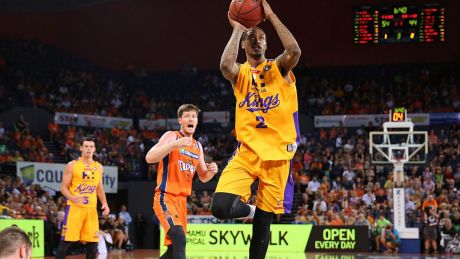 Free shot: Greg Whittington of the Kings shoots at the Cairns Convention Centre.