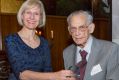 Professor James Perkins, University of Melbourne, receiving a Jubilee Fellowship from Professor Deborah Terry, president ...