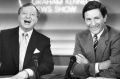 Retiring: Ken Sutcliffe, here with Graham Kennedy in 1988, is ready to start playing a bit of sport rather than watching it.