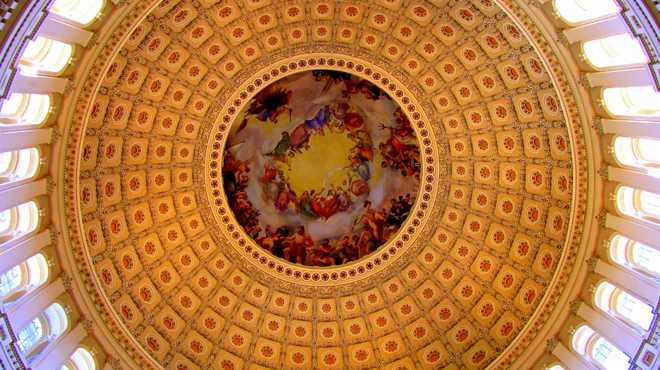 Inside the dome of the U.S. Capitol Building