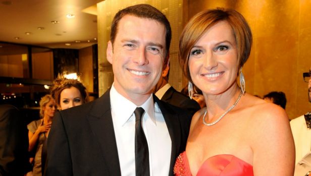 Today show presenter Karl Stefanovic with his wife Cassandra in happier times.